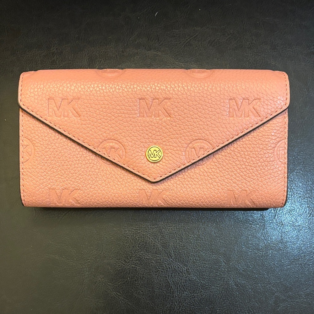Michael Kors Blush Pink Embossed continental leather Wallet